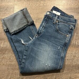 Lucky Brand Candiani authentic straight crop distressed cropped jeans 6/26